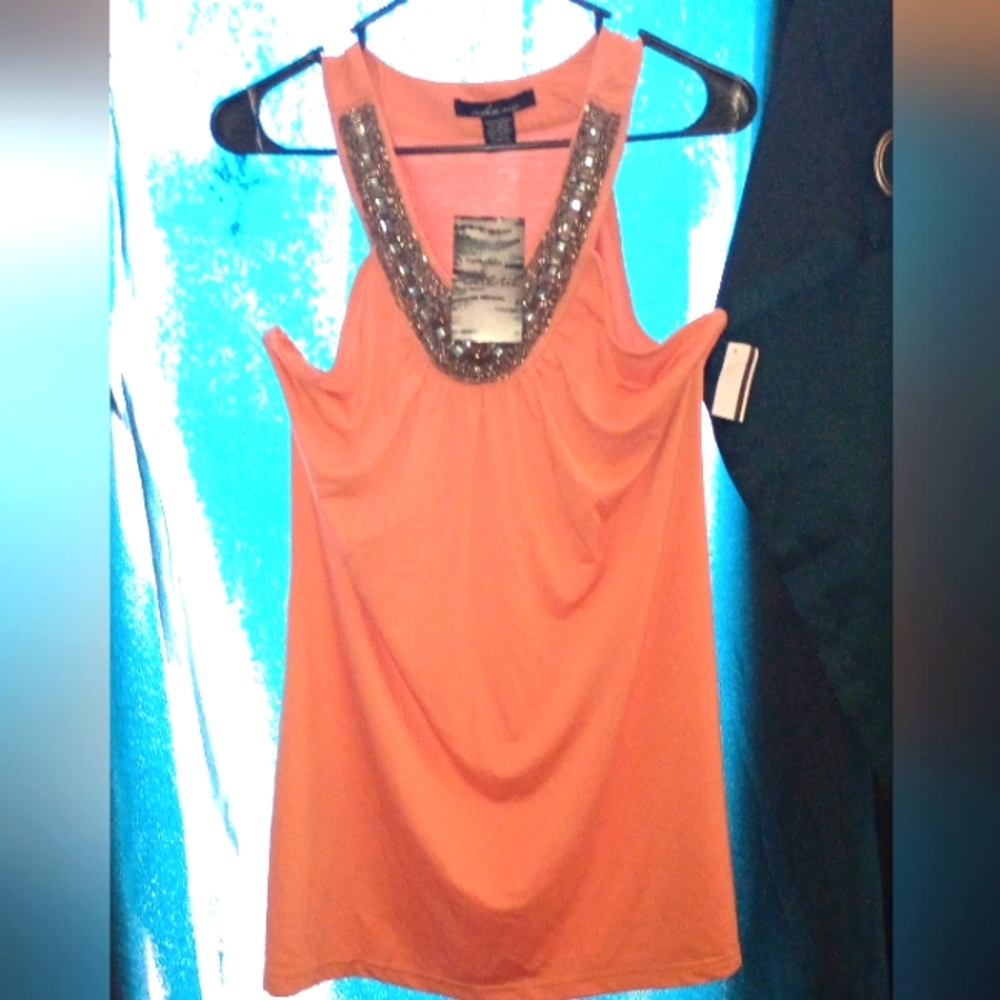 NWT (XL) Cherie Beaded Neck Tank